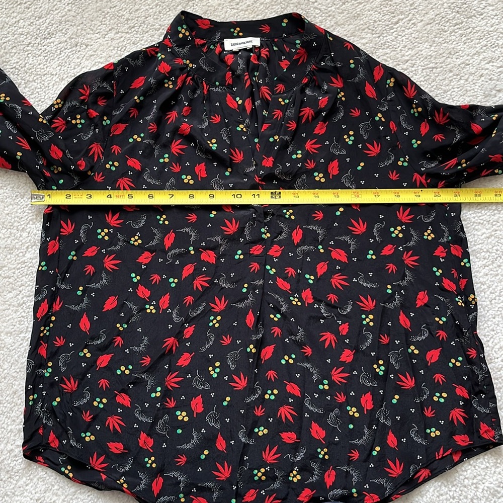 EUC Zadig & Voltaire Tender Print Long Sleeve Silk Blouse Size XS - Picture 6 of 14